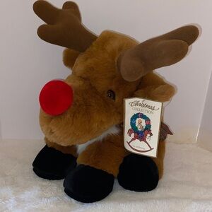 VTG 1993 JC Penny Collection Stuffed Animal Rudolph the Red Nose Reindeer 20” H